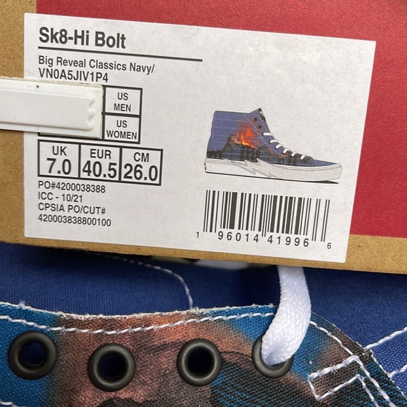 Vans Sk8-Hi Bolt Big Reveal Closet Navy/White Men’s sneakers - Picture 16 of 16